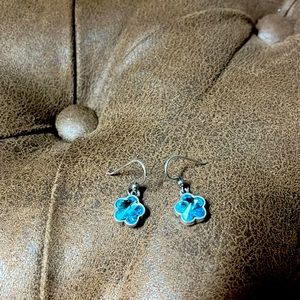 Brighton blue flower drop earrings.